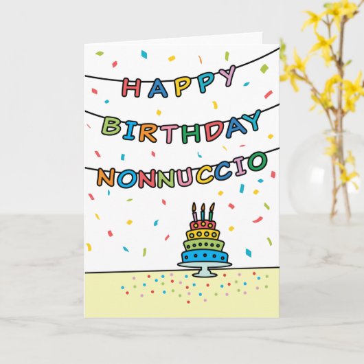 Carte d'anniversaire pour Nonnuccio (Fleur jaune)