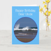 Carte d'anniversaire pour oncle design océan (Fleur jaune)