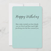 Carte d'anniversaire pour Opal, lectrice amoureuse (Dos)