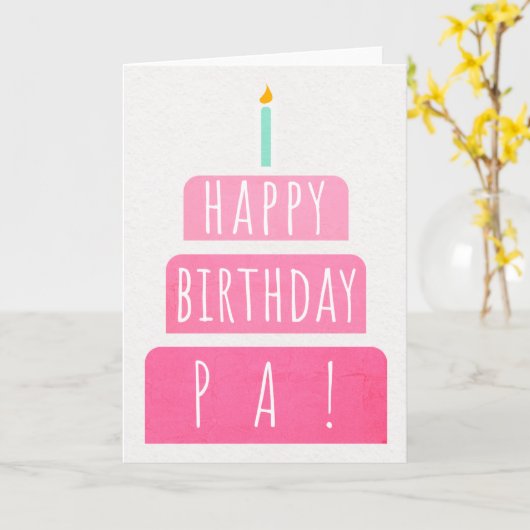Carte d'anniversaire pour Pa (Fleur jaune)