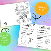 Carte d'anniversaire pour Papa : à compléter