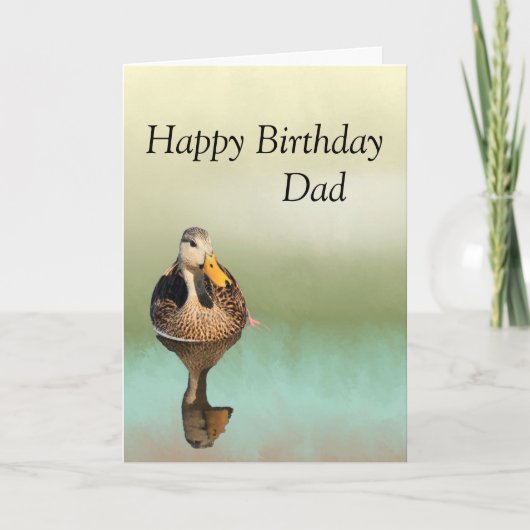 Carte d'anniversaire pour papa avec canard mouchet (Devant)