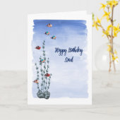 Carte d'anniversaire pour papa avec poisson clown (Fleur jaune)