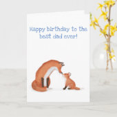 Carte d'anniversaire pour papa et renard mignon (Fleur jaune)
