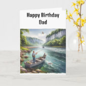 Carte d'anniversaire pour papa pêcheur (Fleur jaune)