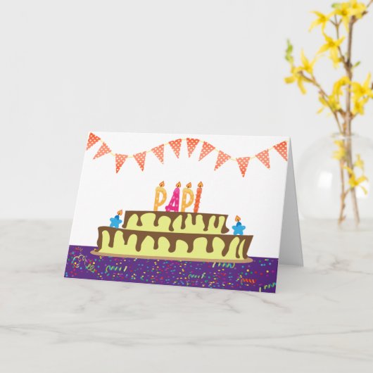 Carte d'anniversaire pour Papi (Fleur jaune)