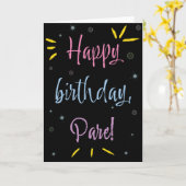 Carte d'anniversaire pour Pare (Fleur jaune)