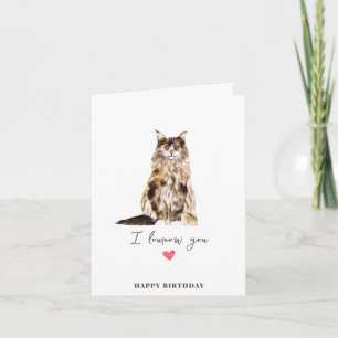 Carte d'anniversaire pour parents de chat Maine Co