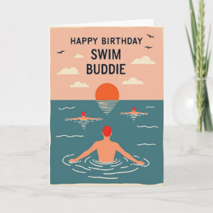 Carte d'anniversaire pour partenaire de natation