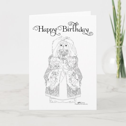 Carte d'anniversaire pour Pékinois (Devant)