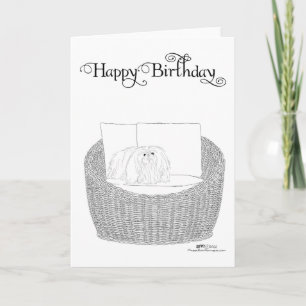 Carte d'anniversaire pour Pékinois