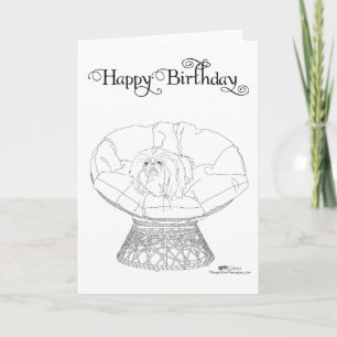 Carte d'anniversaire pour Pékinois
