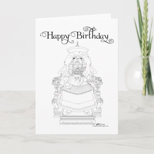 Carte d'anniversaire pour Pékinois (Devant)