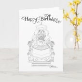 Carte d'anniversaire pour Pékinois (Fleur jaune)