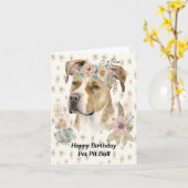 Carte d'anniversaire pour Pet Pit Bull (Fleur jaune)