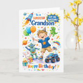 Carte d'anniversaire pour petit-fils Superstar (Fleur jaune)