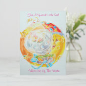 Carte d'anniversaire pour petites filles (Debout devant)