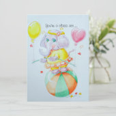 Carte d'anniversaire pour petites filles (Debout devant)