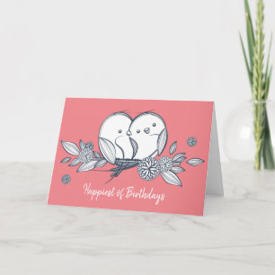carte d'anniversaire pour petits oiseaux