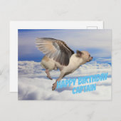 Carte d'Anniversaire pour Pilote d'avion (Devant / Derrière)