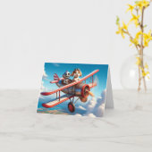 Carte d'anniversaire pour pilotes et amateurs d'av (Fleur jaune)