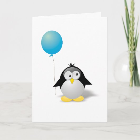Carte d'anniversaire pour pingouin (Devant)