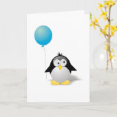 Carte d'anniversaire pour pingouin (Fleur jaune)