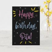 Carte d'anniversaire pour Pita (Fleur jaune)