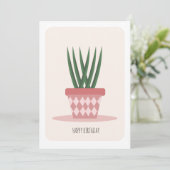 Carte d'anniversaire pour plante en pot (Debout devant)