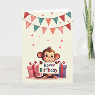 Carte d'anniversaire pour primate mignon