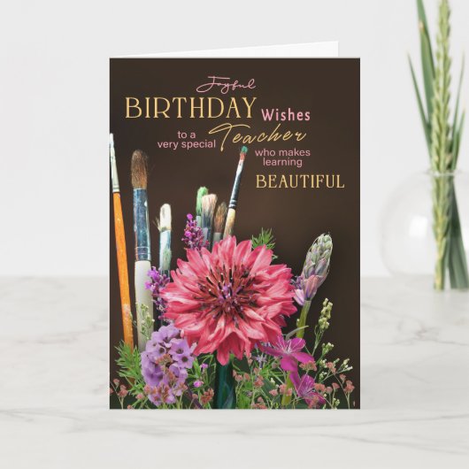 Carte d'anniversaire pour professeur d'art floral (Devant)