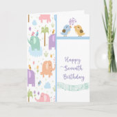 Carte d'anniversaire pour sept ans (Devant)