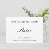 Carte d'anniversaire pour soeur (Debout devant)