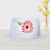 Carte d'anniversaire pour Soeur - marguerite rose (Fleur jaune)
