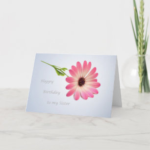 Carte d'anniversaire pour Soeur - marguerite rose