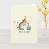 Carte d'anniversaire pour souris (Fleur jaune)