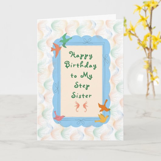 Carte d'anniversaire pour Step Sister (Fleur jaune)