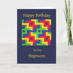Carte d'anniversaire pour Stepmaman - Patchwork Qu
