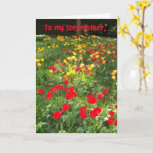 Carte d'anniversaire pour Stepmère - 'Tulips' (Fleur jaune)