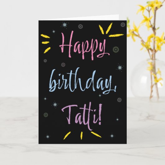Carte d'anniversaire pour Tatti (Fleur jaune)