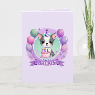 Carte d'anniversaire pour Terrier de Boston