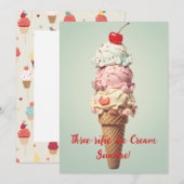 Carte d'anniversaire pour un délicieux sundae glac (Devant / Derrière)