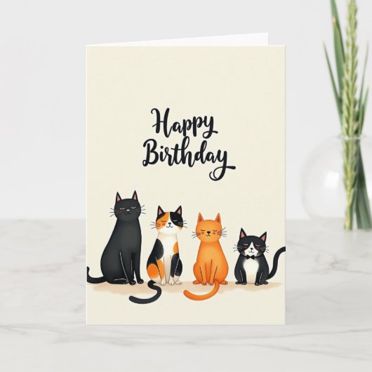 Carte d'anniversaire pour un doux chaton (Devant)