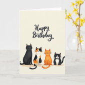 Carte d'anniversaire pour un doux chaton (Fleur jaune)