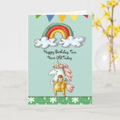 Carte d'anniversaire pour un enfant de deux ans ou (Fleur jaune)