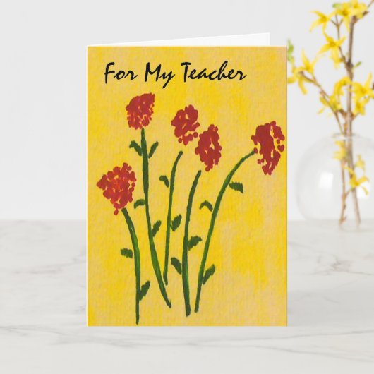 Carte d'anniversaire pour un enseignant (Fleur jaune)