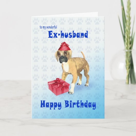 Carte d'anniversaire pour un ex-mari avec un chiot (Devant)
