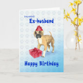 Carte d'anniversaire pour un ex-mari avec un chiot (Fleur jaune)