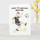 Carte d'anniversaire pour un frère - Footballer (Fleur jaune)
