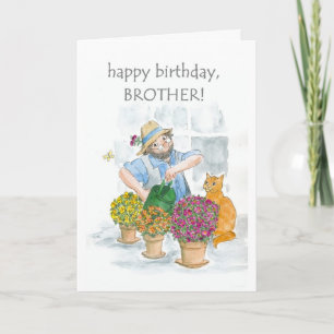 Carte d'anniversaire pour un frère - Jardinage